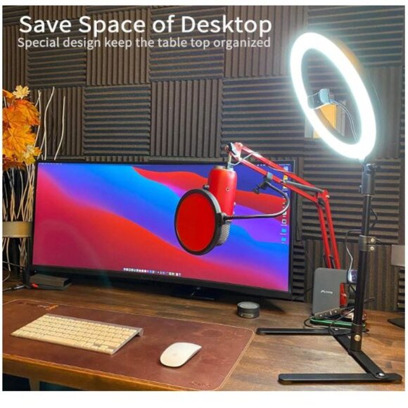Ring Light with Desktop Stand & Cell Phone Holder - 12" LED - Picture 5 of 8